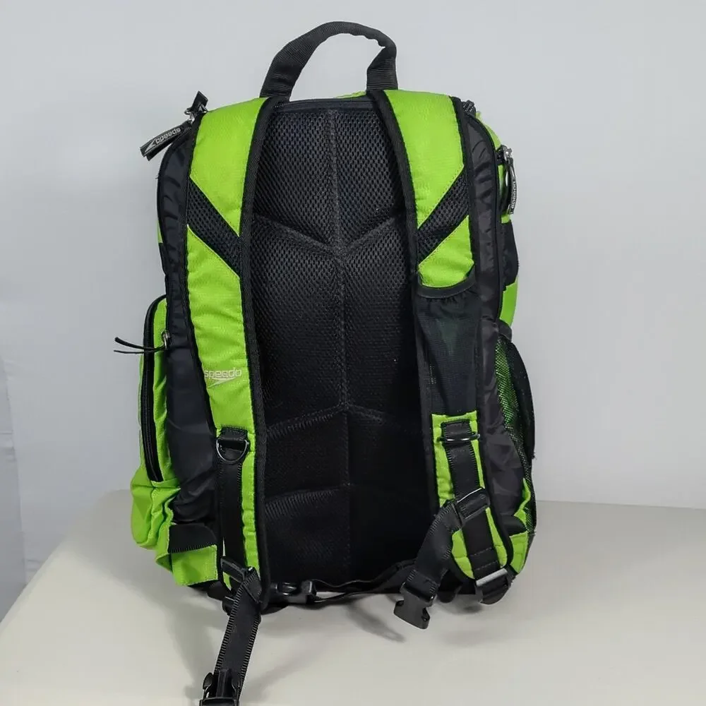 Speedo Teamster 35L Backpack Lime Green Black Swim Bag Backpack